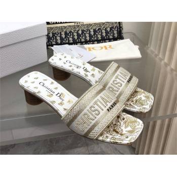 Dior white and golden Gradient Butterflies Dway Heeled Slide 2024 (jincheng-240424-03)