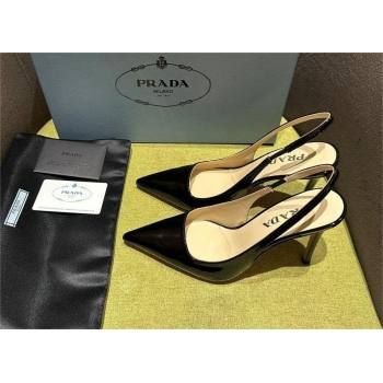 Prada Patent leather slingbacks 1I164N BLACK 2023 (kaola-231113-08)
