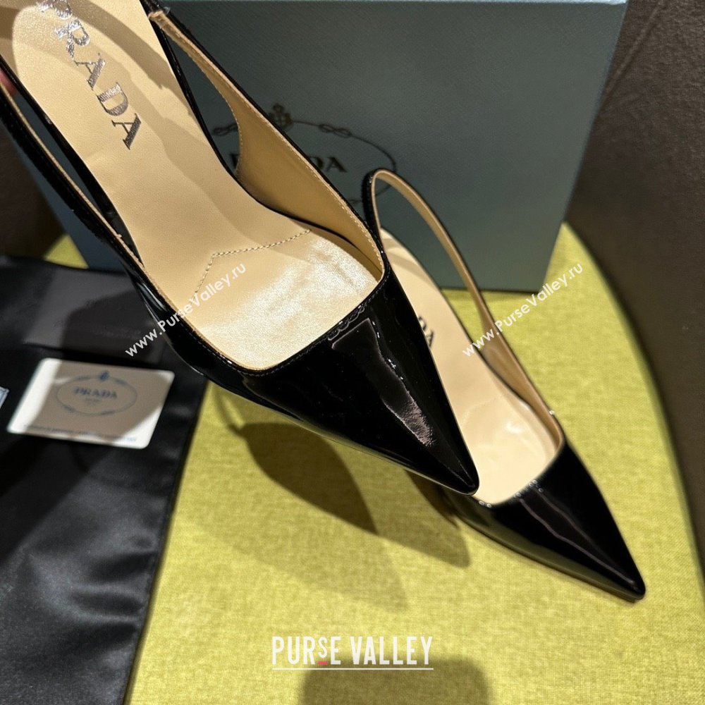 Prada Patent leather slingbacks 1I164N BLACK 2023 (kaola-231113-08)