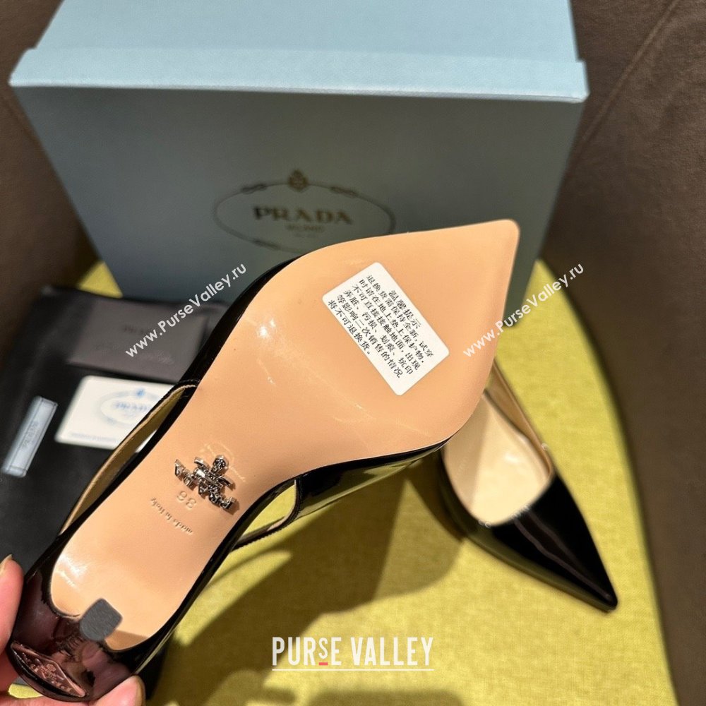 Prada Patent leather slingbacks 1I164N BLACK 2023 (kaola-231113-08)