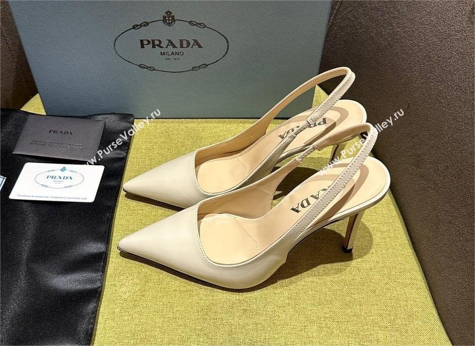 Prada Patent leather slingbacks 1I164N CREAMY 2023 (kaola-231113-09)