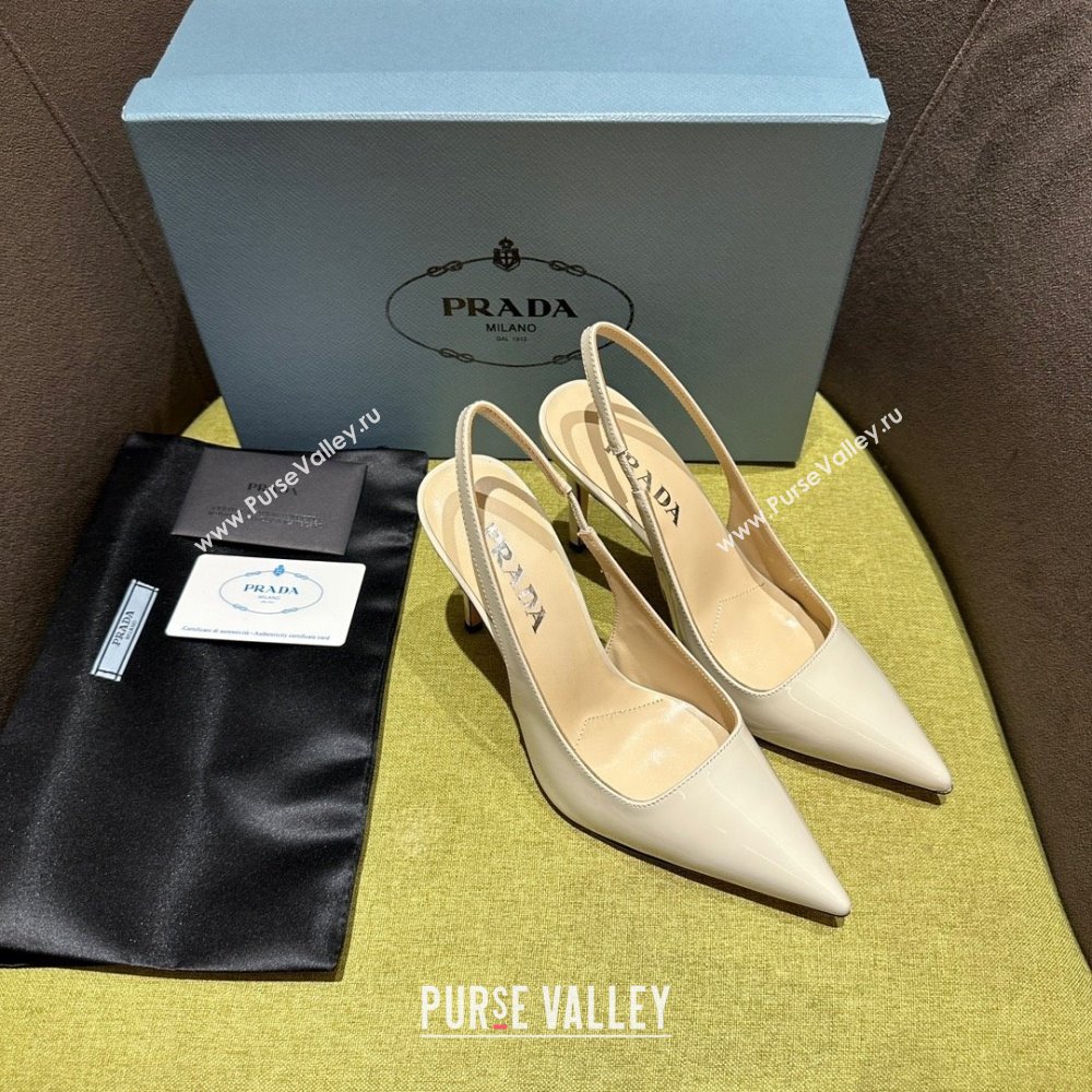 Prada Patent leather slingbacks 1I164N CREAMY 2023 (kaola-231113-09)