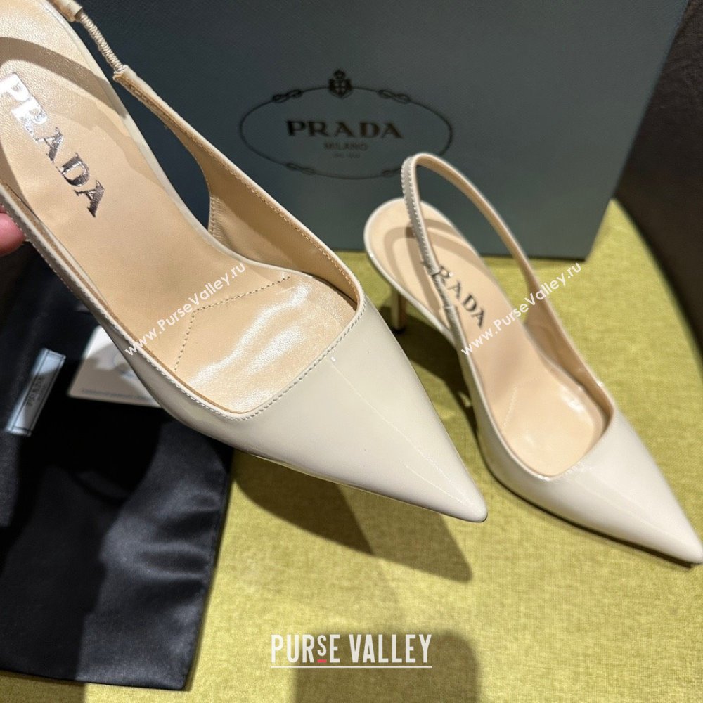 Prada Patent leather slingbacks 1I164N CREAMY 2023 (kaola-231113-09)
