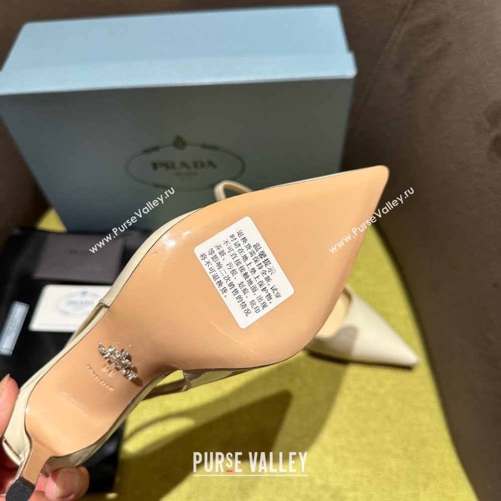 Prada Patent leather slingbacks 1I164N CREAMY 2023 (kaola-231113-09)