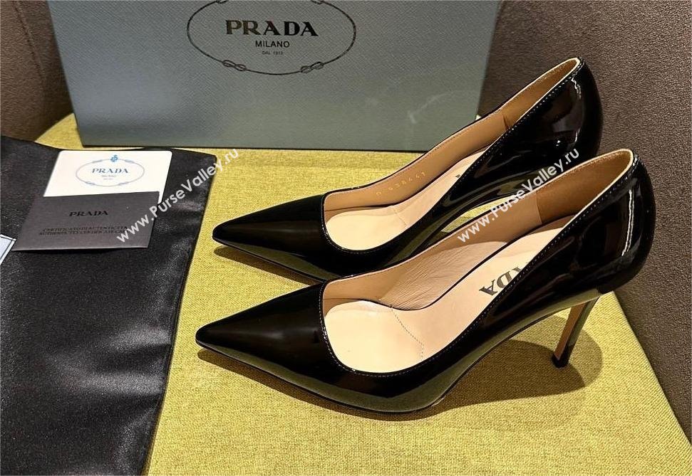 Prada Patent leather pumps 1I166N black 2023 (kaola-231113-13)