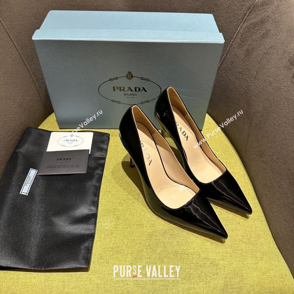 Prada Patent leather pumps 1I166N black 2023 (kaola-231113-13)