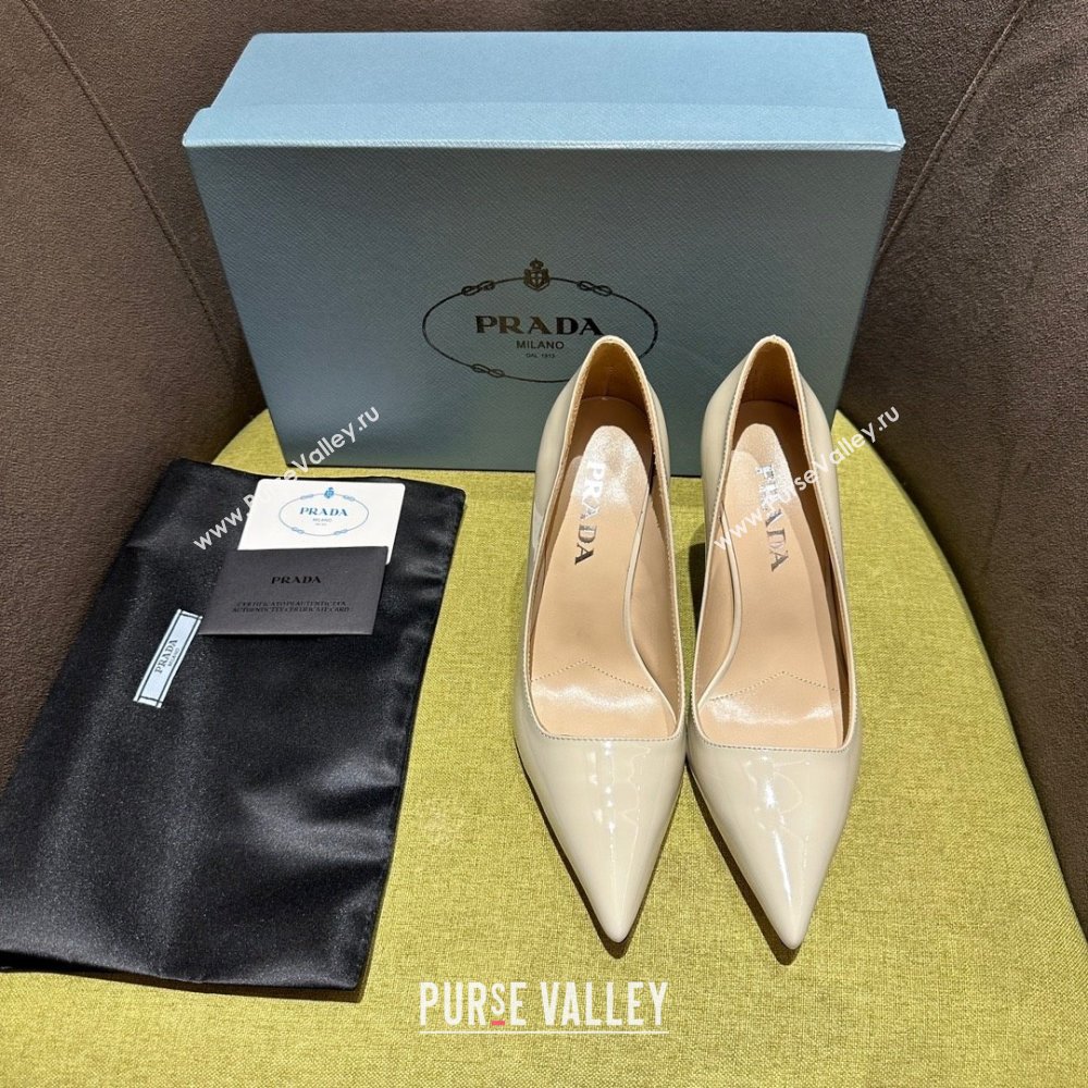 Prada Patent leather pumps 1I166N creamy 2023 (kaola-231113-15)