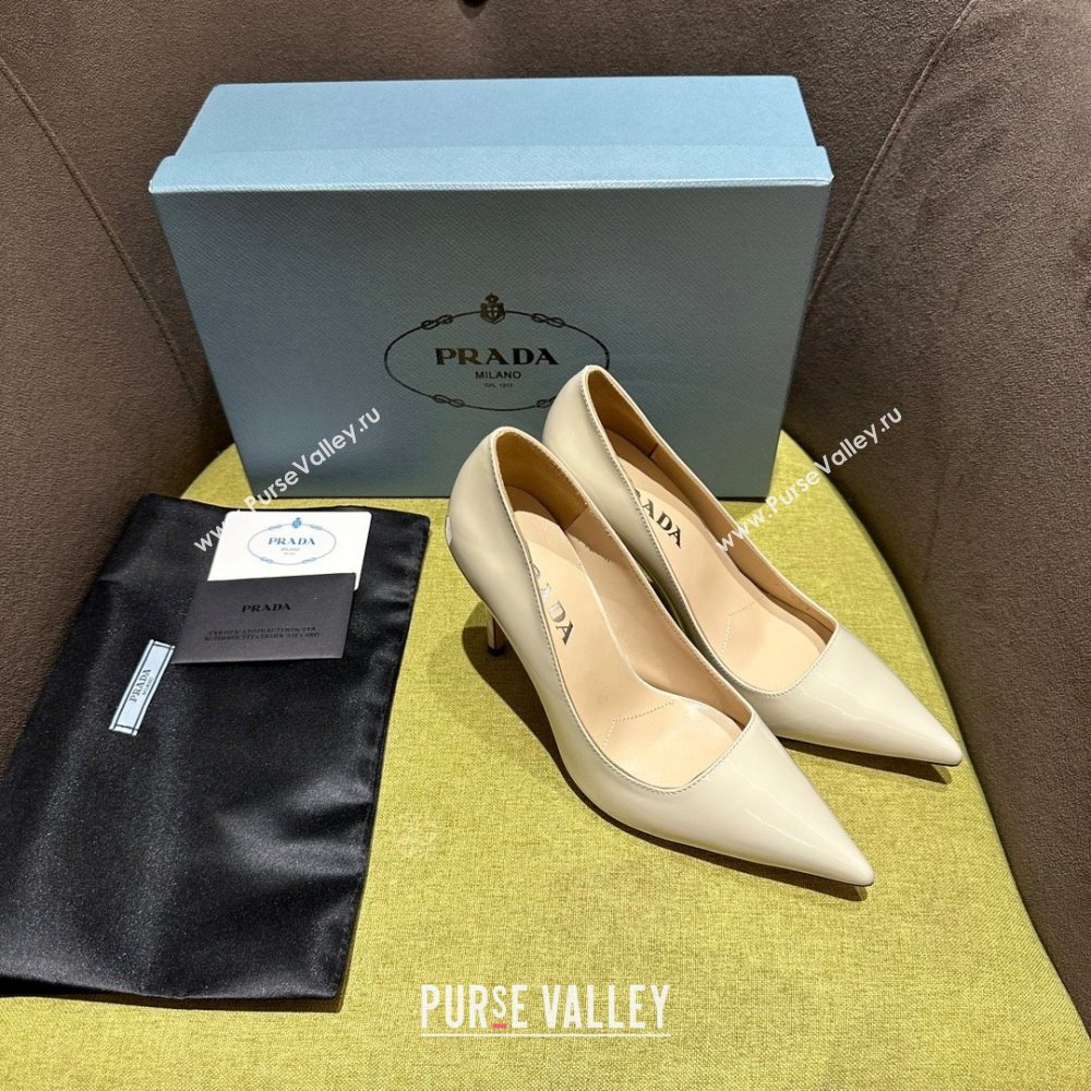 Prada Patent leather pumps 1I166N creamy 2023 (kaola-231113-15)
