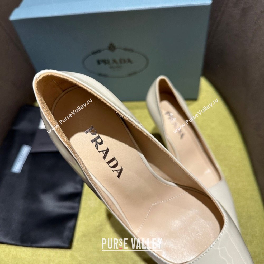 Prada Patent leather pumps 1I166N creamy 2023 (kaola-231113-15)