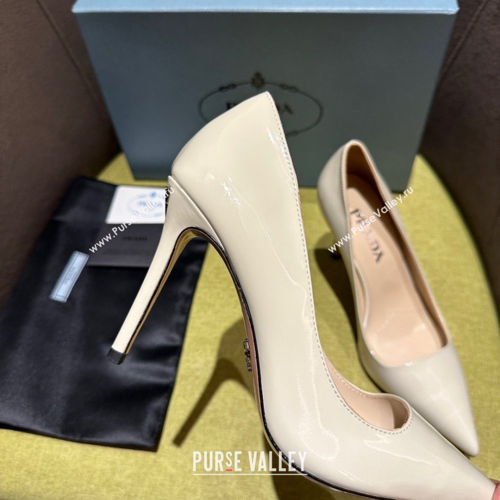 Prada Patent leather pumps 1I166N creamy 2023 (kaola-231113-15)