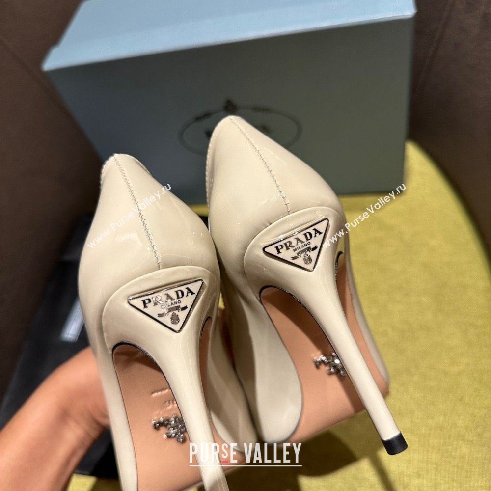 Prada Patent leather pumps 1I166N creamy 2023 (kaola-231113-15)
