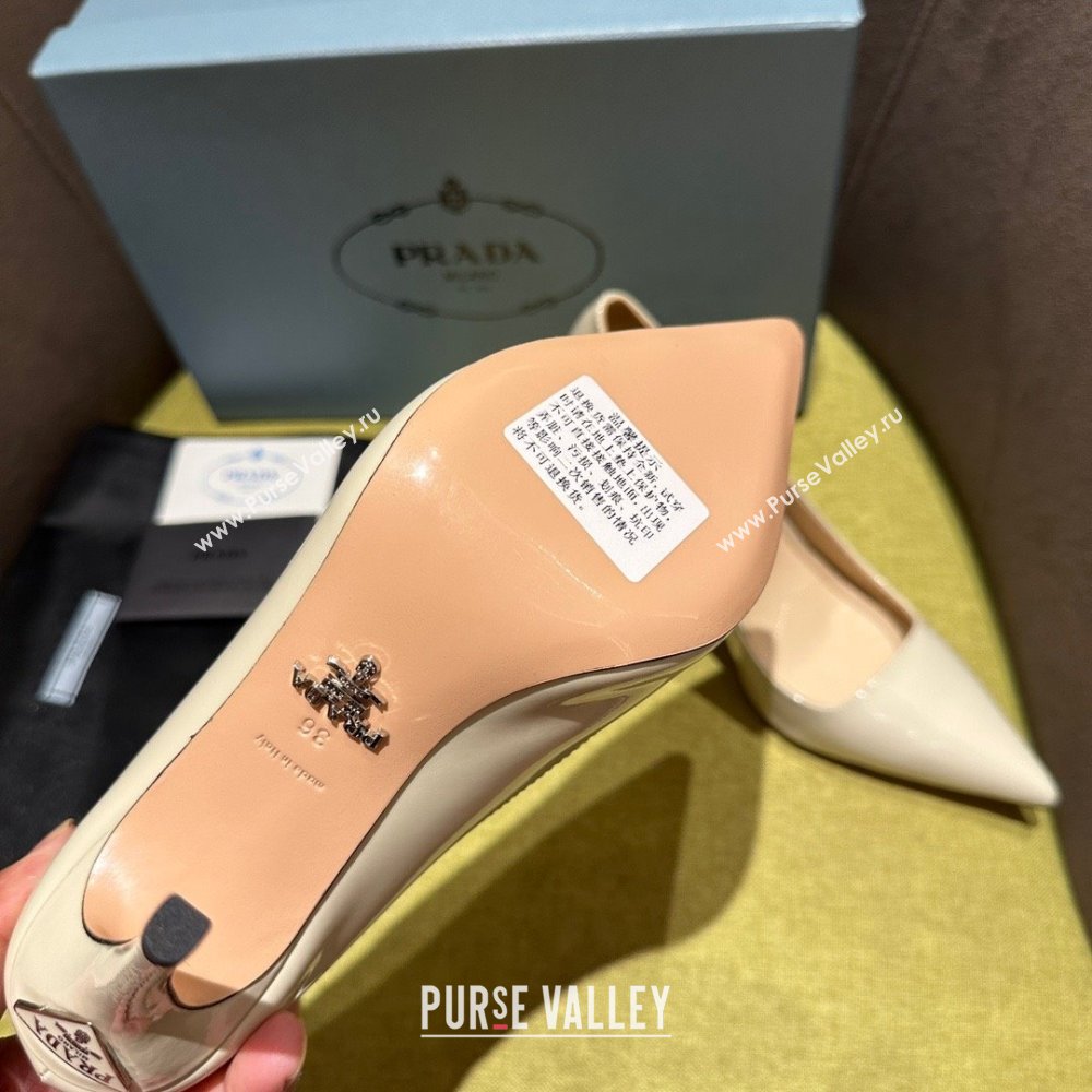 Prada Patent leather pumps 1I166N creamy 2023 (kaola-231113-15)