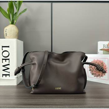 loewe Mini Flamenco clutch in nappa calfskin Chocolate 2023 (yongsheng-240328-11)