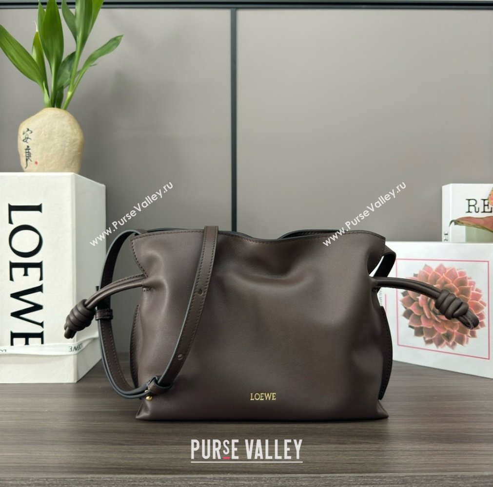 loewe Mini Flamenco clutch in nappa calfskin Chocolate 2023 (yongsheng-240328-11)