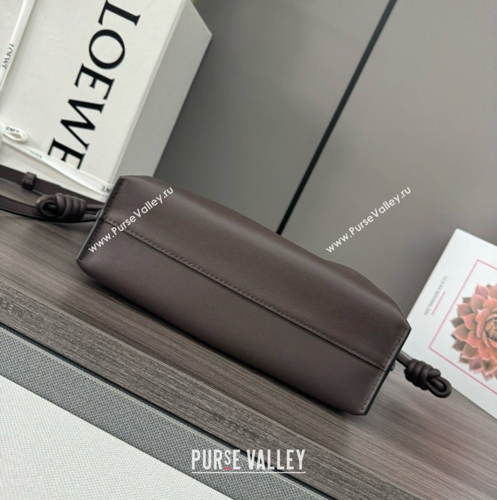 loewe Mini Flamenco clutch in nappa calfskin Chocolate 2023 (yongsheng-240328-11)