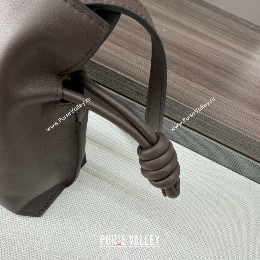 loewe Mini Flamenco clutch in nappa calfskin Chocolate 2023 (yongsheng-240328-11)