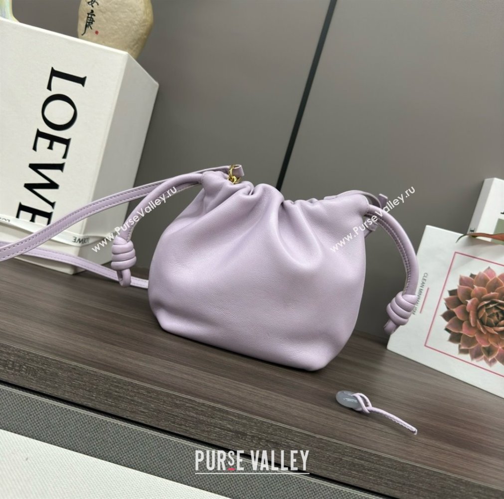 loewe Mini flamenco purse in mellow nappa lambskin 262333 purple 2024 (yongsheng-240328-02)