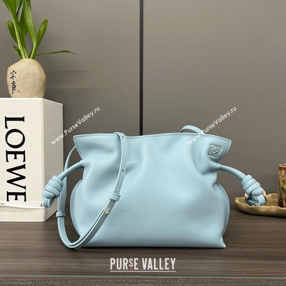 loewe Mini Flamenco clutch in nappa calfskin sky blue 2023 (yongsheng-240328-09)