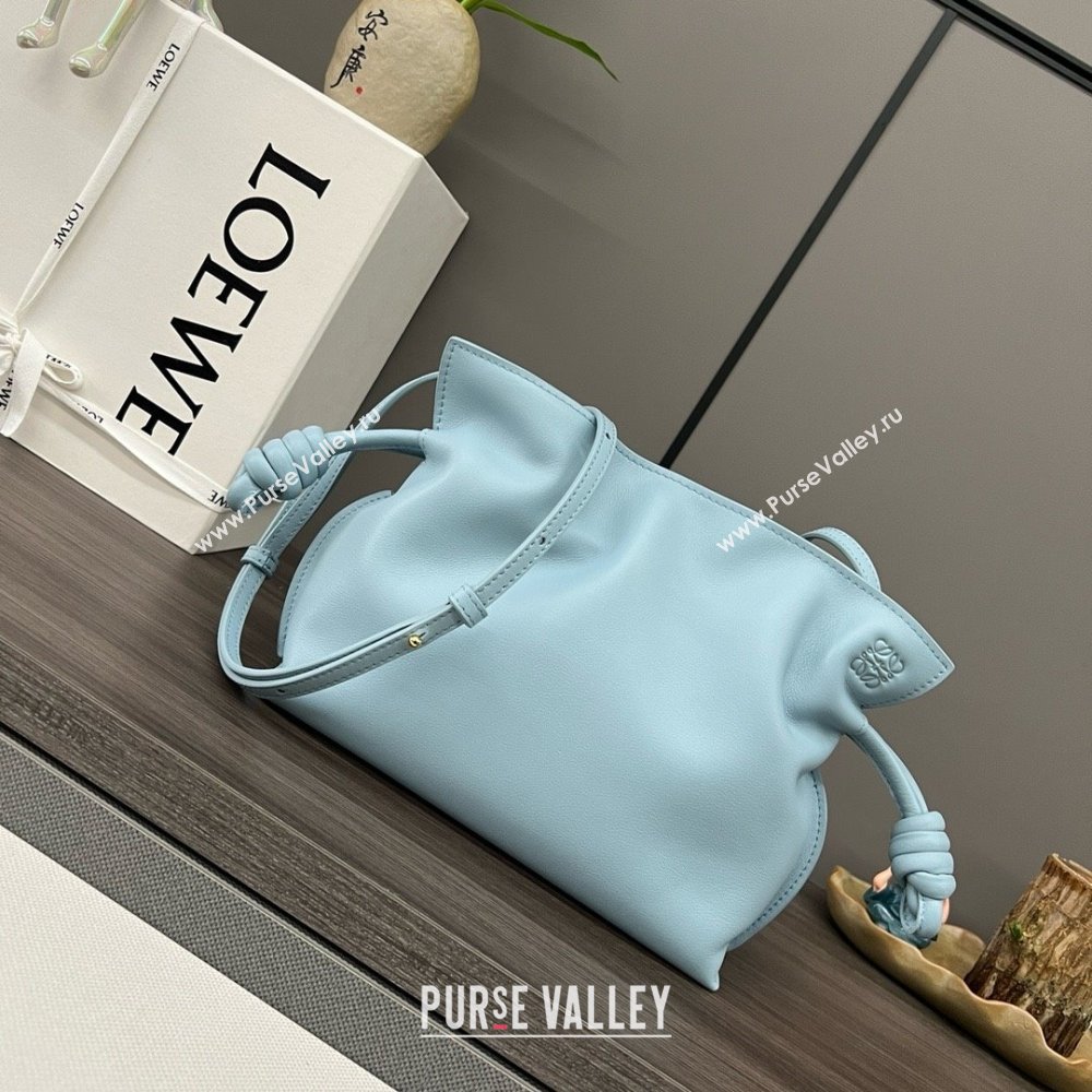 loewe Mini Flamenco clutch in nappa calfskin sky blue 2023 (yongsheng-240328-09)