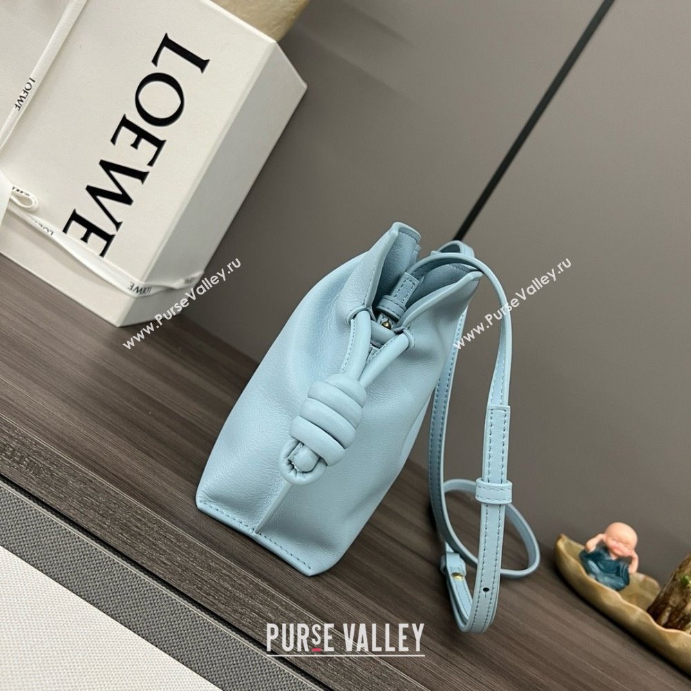 loewe Mini Flamenco clutch in nappa calfskin sky blue 2023 (yongsheng-240328-09)