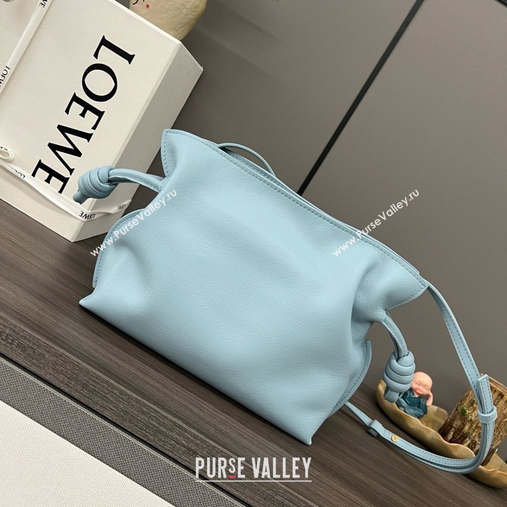 loewe Mini Flamenco clutch in nappa calfskin sky blue 2023 (yongsheng-240328-09)