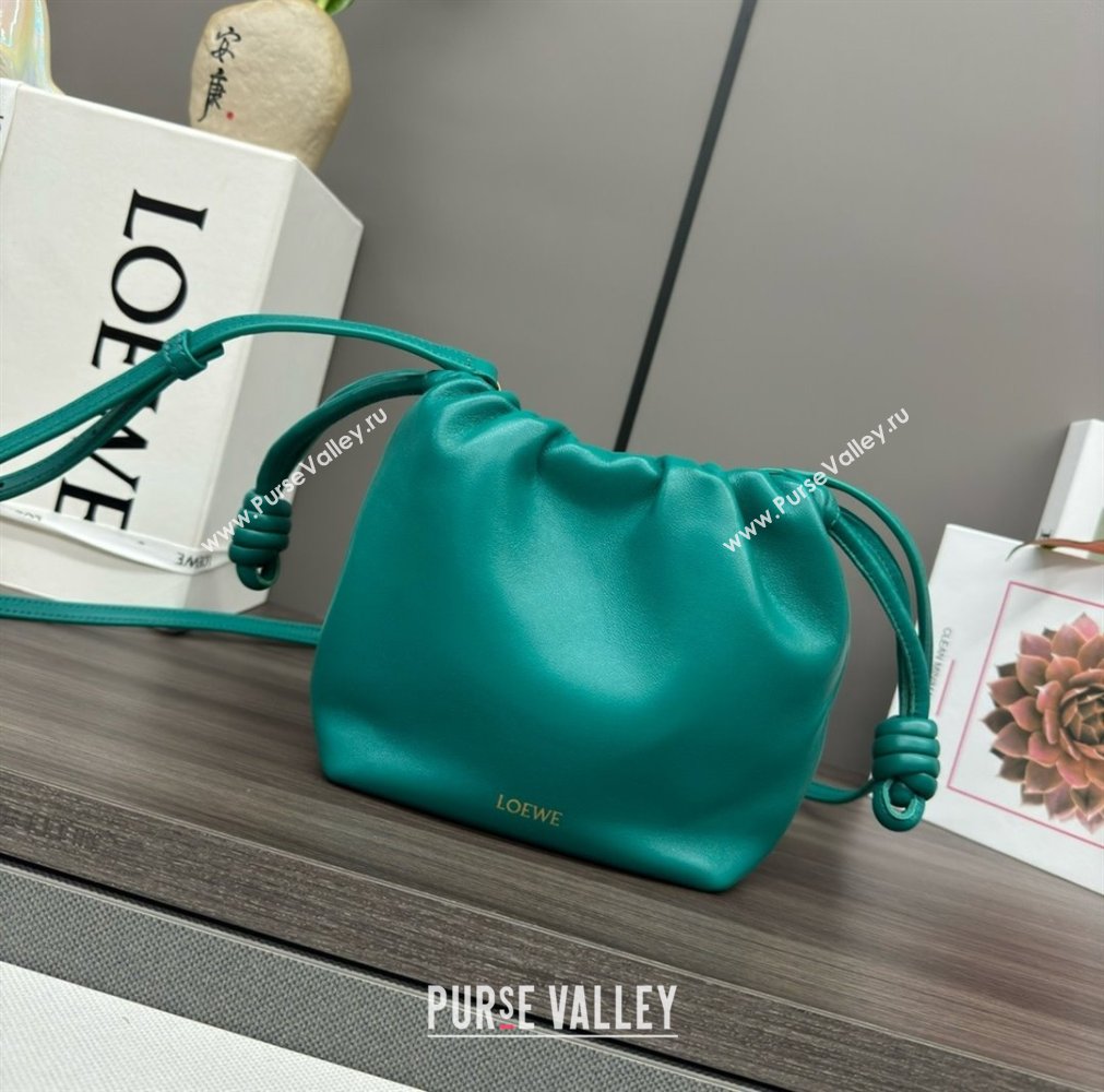 loewe Mini flamenco purse in mellow nappa lambskin 262333 Emerald Green 2024 (yongsheng-240328-03)