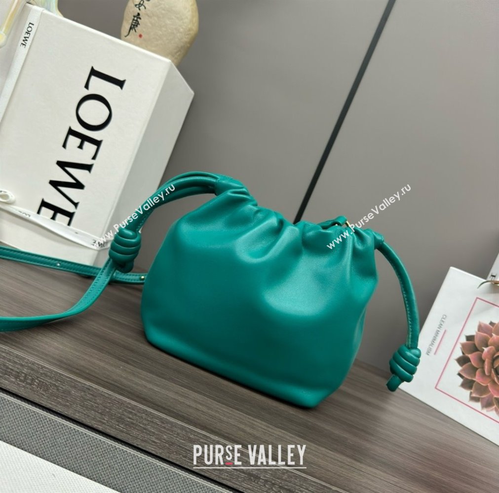 loewe Mini flamenco purse in mellow nappa lambskin 262333 Emerald Green 2024 (yongsheng-240328-03)