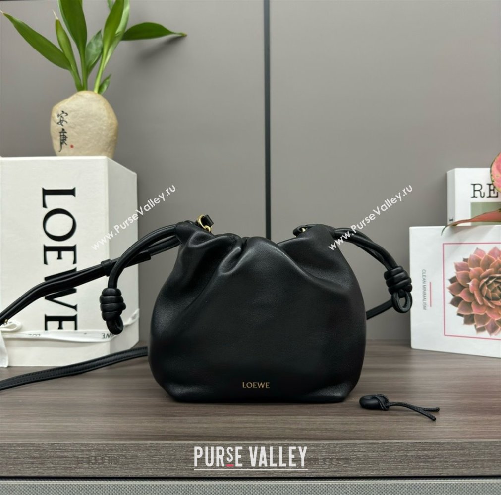 loewe Mini flamenco purse in mellow nappa lambskin 262333 black 2024 (yongsheng-240328-01)