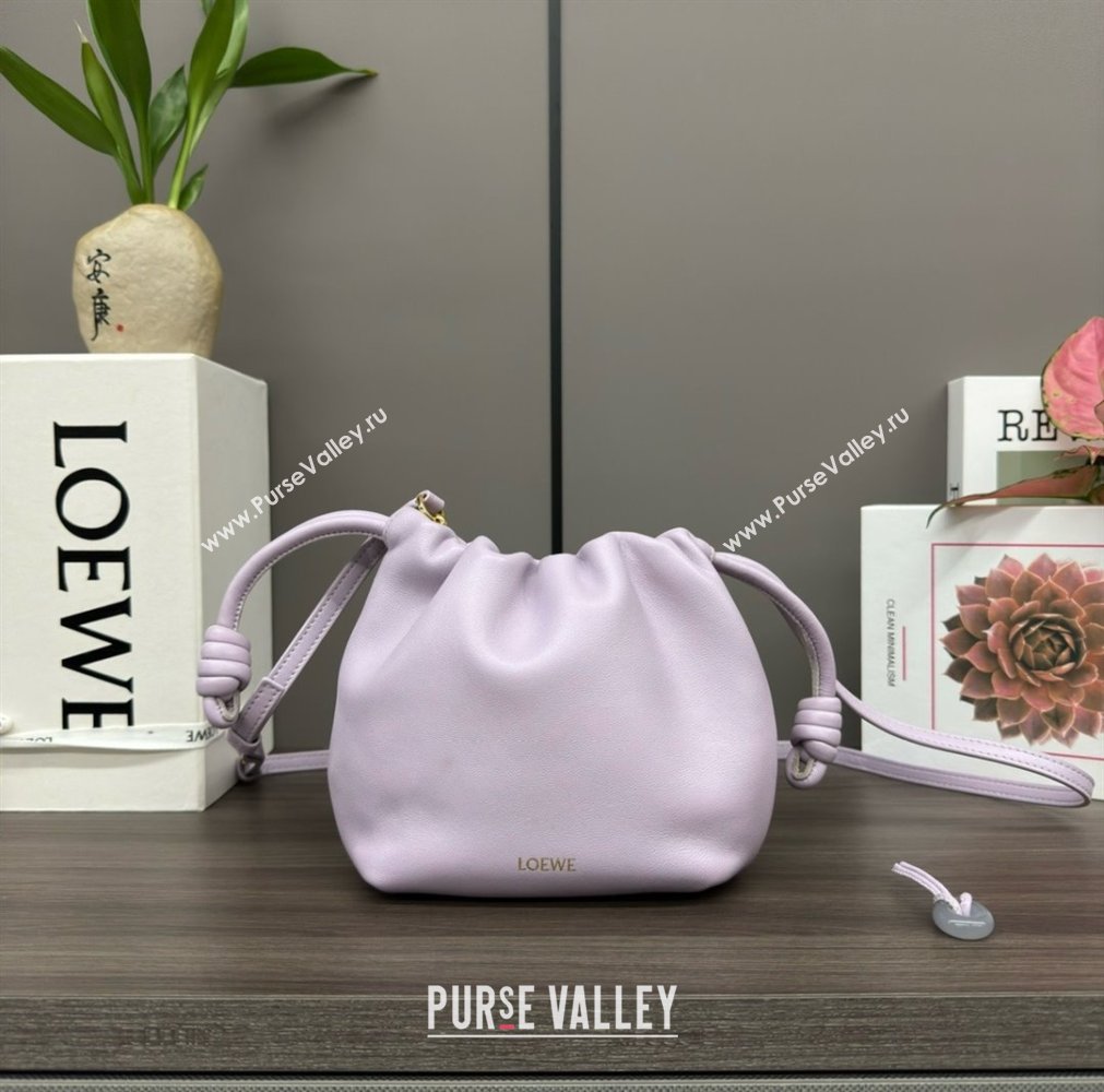 loewe Mini flamenco purse in mellow nappa lambskin 262333 purple 2024 (yongsheng-240328-02)