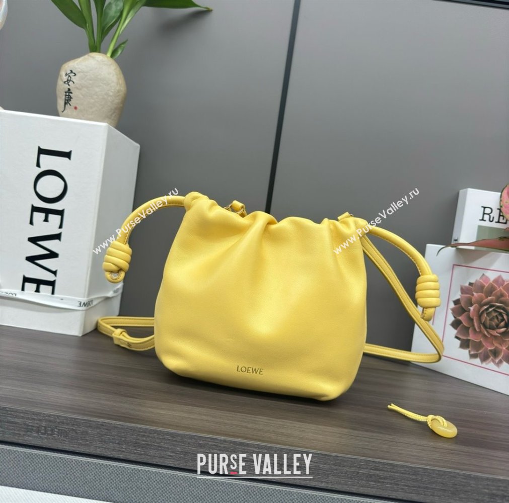 loewe Mini flamenco purse in mellow nappa lambskin 262333 yellow 2024 (yongsheng-240328-07)