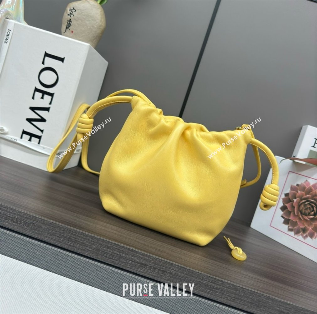 loewe Mini flamenco purse in mellow nappa lambskin 262333 yellow 2024 (yongsheng-240328-07)