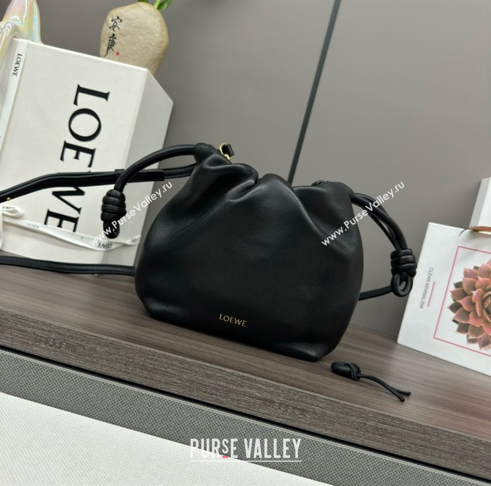 loewe Mini flamenco purse in mellow nappa lambskin 262333 black 2024 (yongsheng-240328-01)