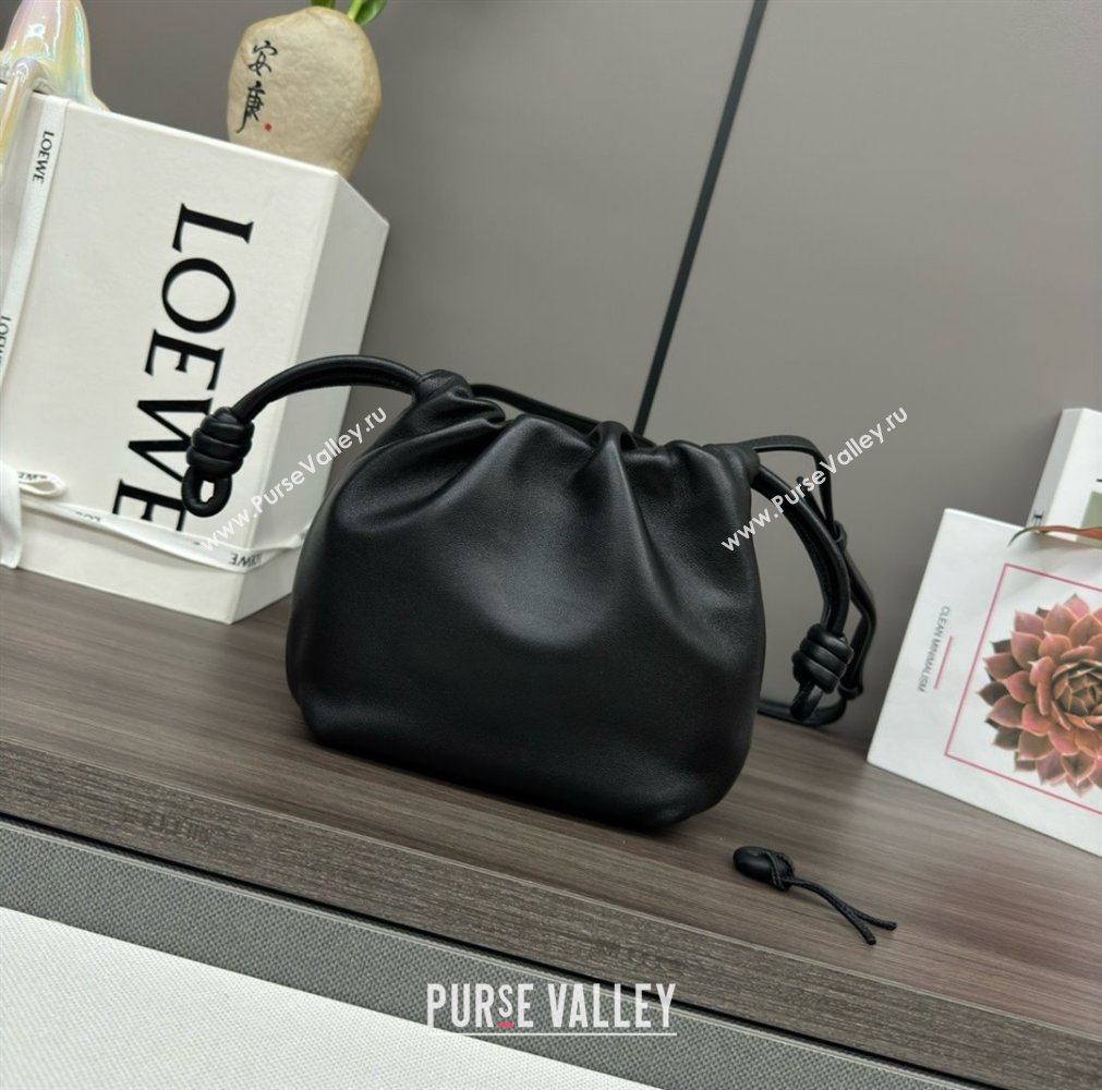 loewe Mini flamenco purse in mellow nappa lambskin 262333 black 2024 (yongsheng-240328-01)