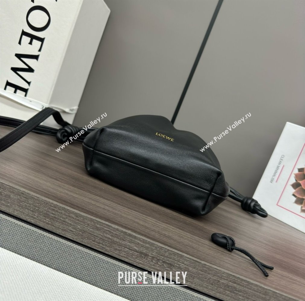 loewe Mini flamenco purse in mellow nappa lambskin 262333 black 2024 (yongsheng-240328-01)