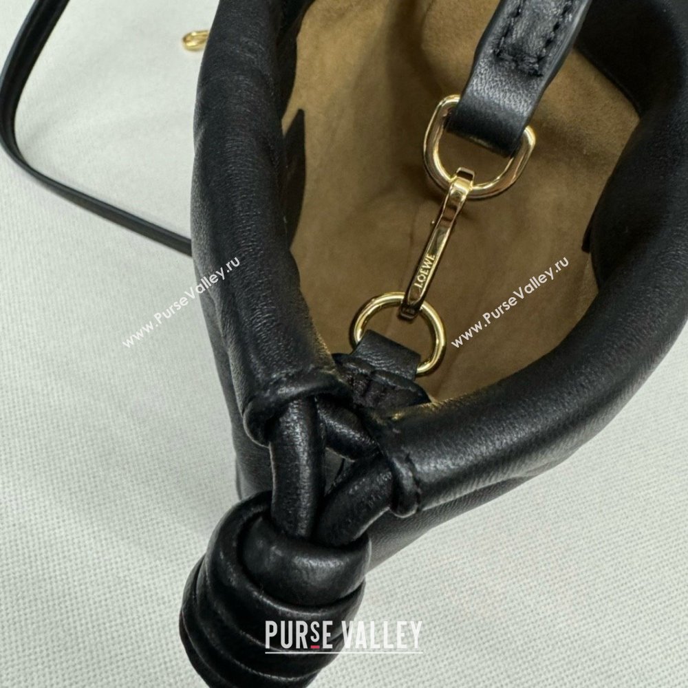 loewe Mini flamenco purse in mellow nappa lambskin 262333 black 2024 (yongsheng-240328-01)