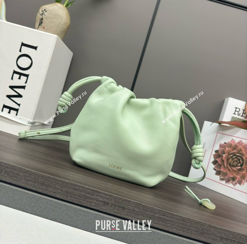 loewe Mini flamenco purse in mellow nappa lambskin 262333 mint green 2024 (yongsheng-240328-04)