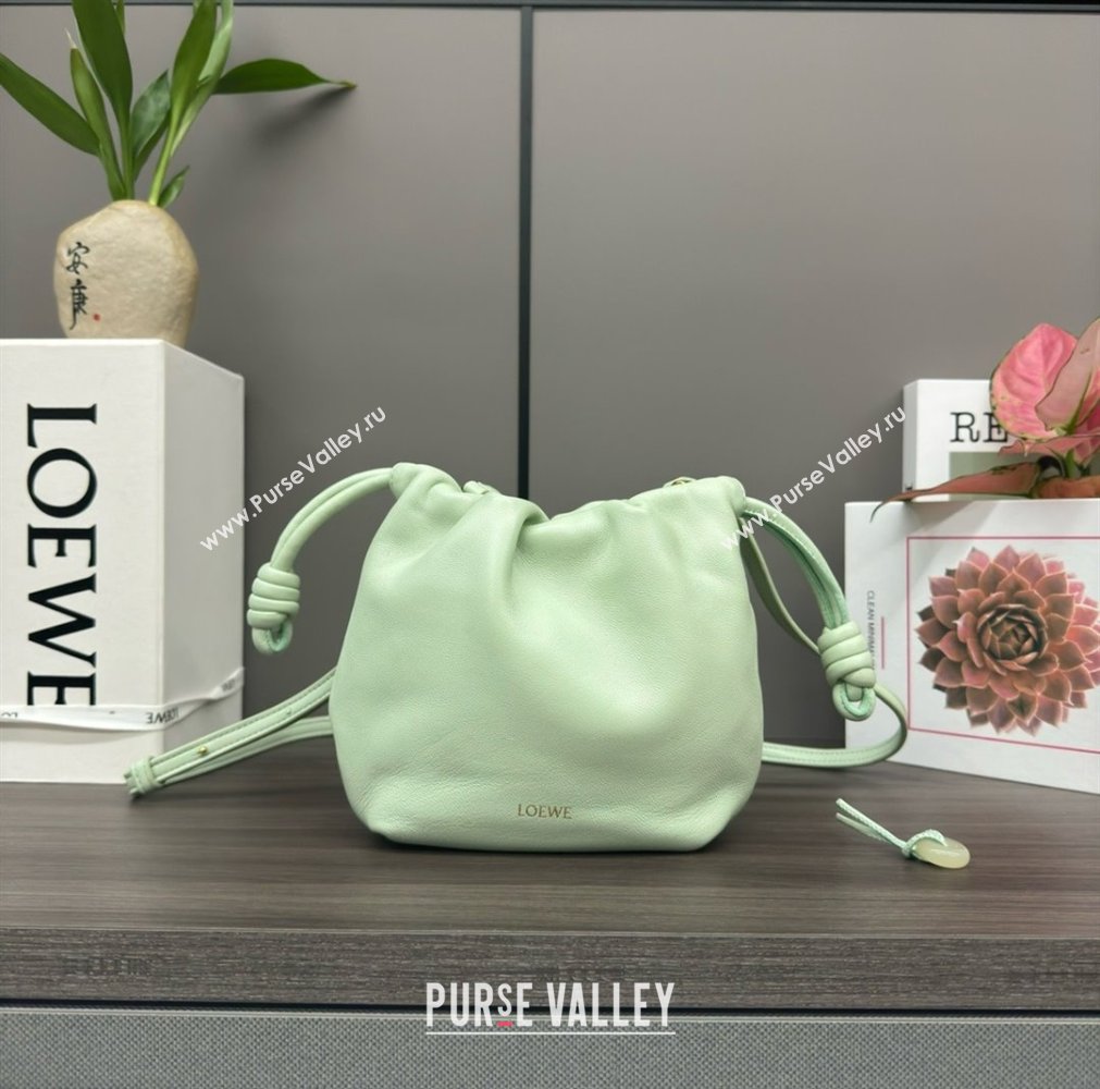 loewe Mini flamenco purse in mellow nappa lambskin 262333 mint green 2024 (yongsheng-240328-04)