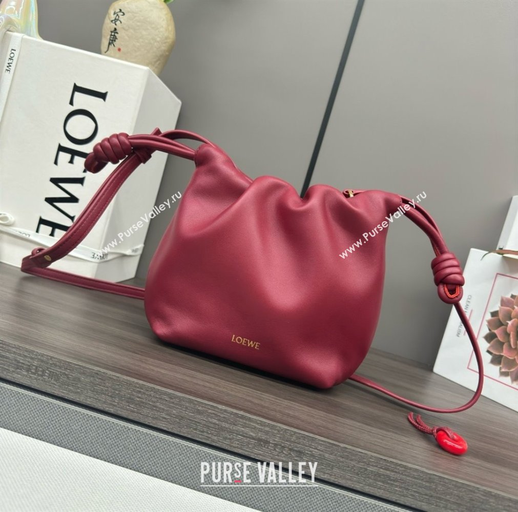 loewe Mini flamenco purse in mellow nappa lambskin 262333 red 2024 (yongsheng-240328-06)