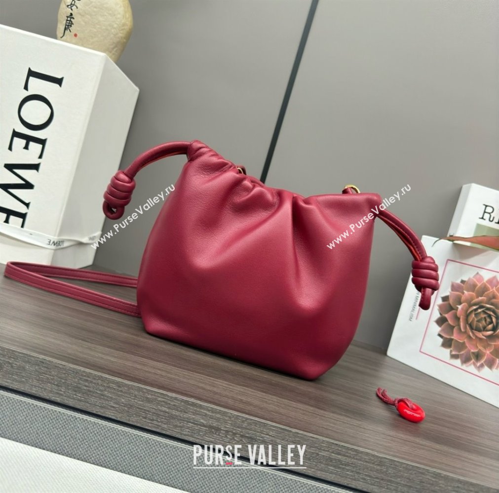 loewe Mini flamenco purse in mellow nappa lambskin 262333 red 2024 (yongsheng-240328-06)