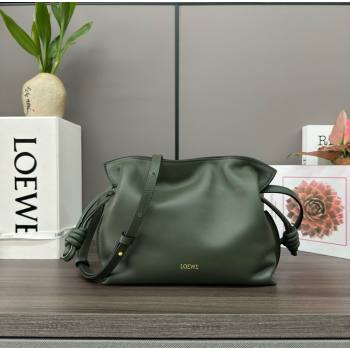 loewe Mini Flamenco clutch in nappa calfskin dark green 2023 (yongsheng-240328-08)