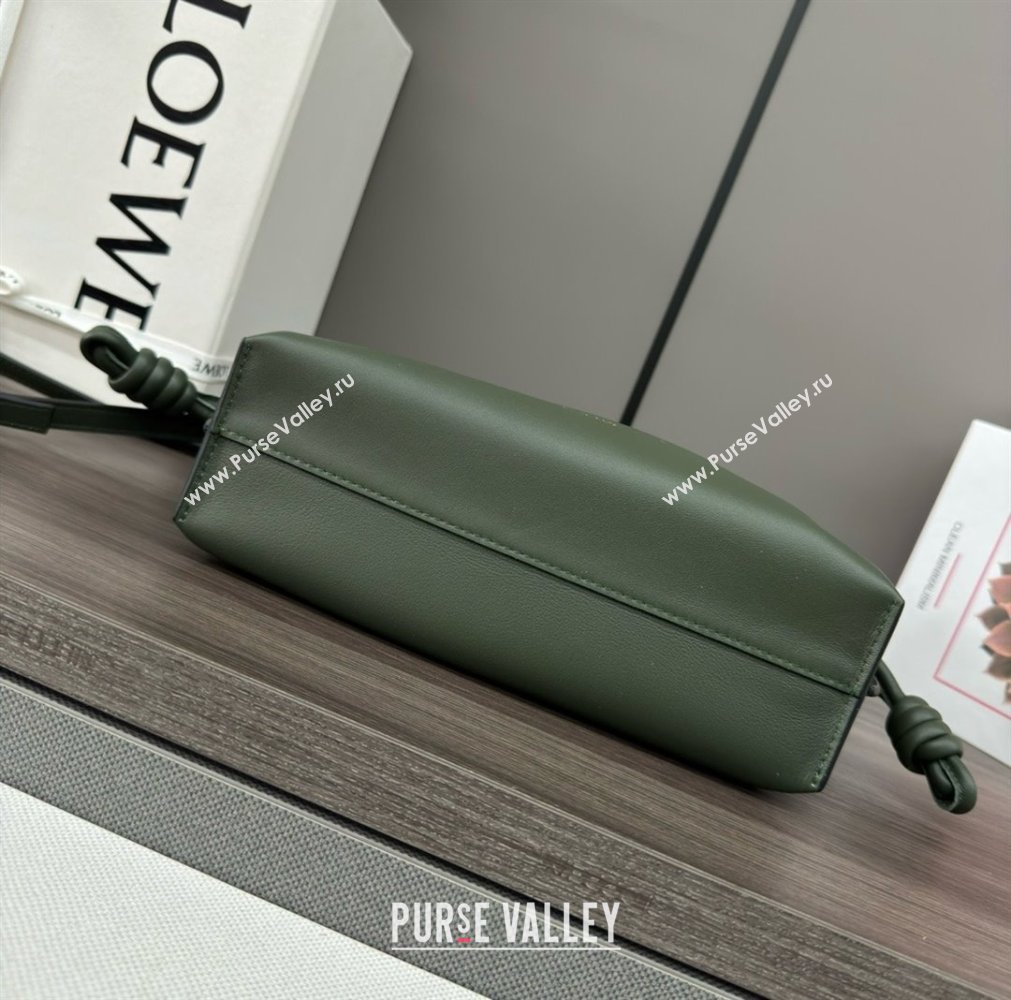 loewe Mini Flamenco clutch in nappa calfskin dark green 2023 (yongsheng-240328-08)