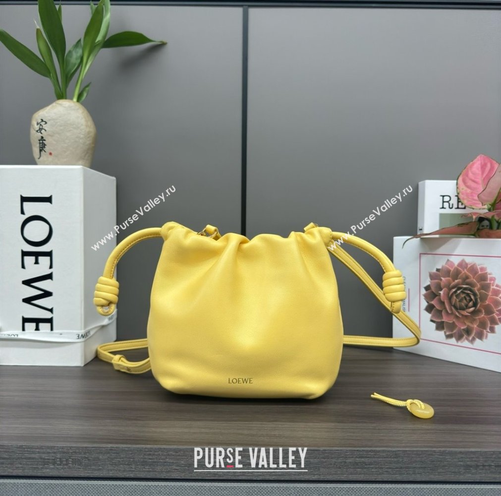 loewe Mini flamenco purse in mellow nappa lambskin 262333 yellow 2024 (yongsheng-240328-07)