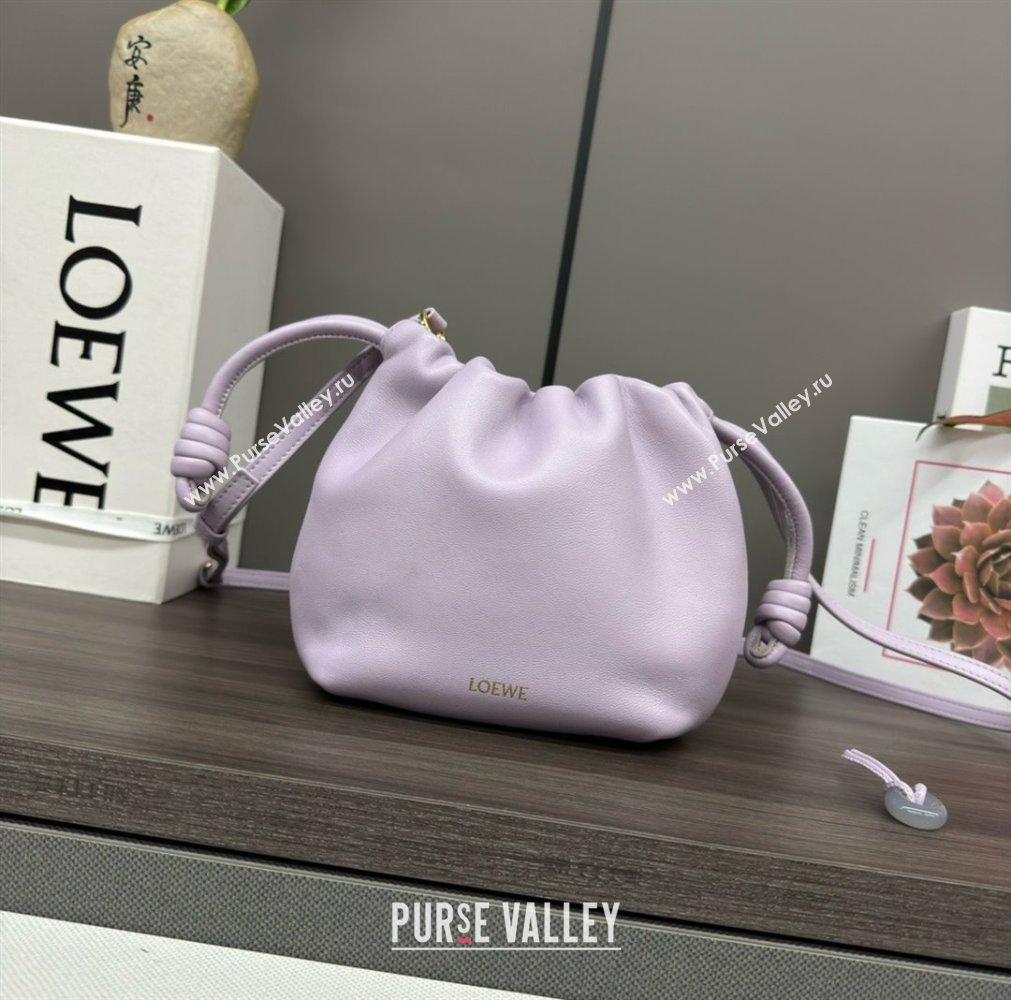 loewe Mini flamenco purse in mellow nappa lambskin 262333 purple 2024 (yongsheng-240328-02)