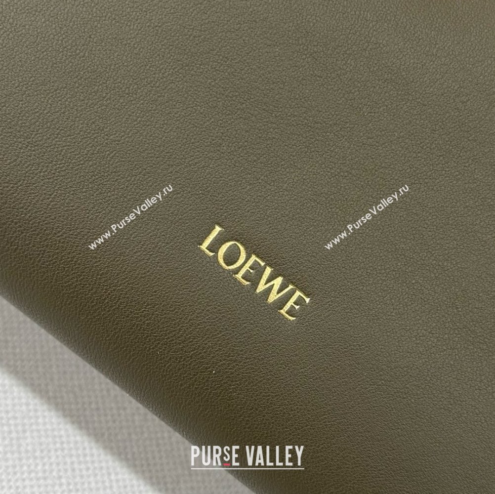 loewe Mini Flamenco clutch in nappa calfskin army green 2023 (yongsheng-240328-10)