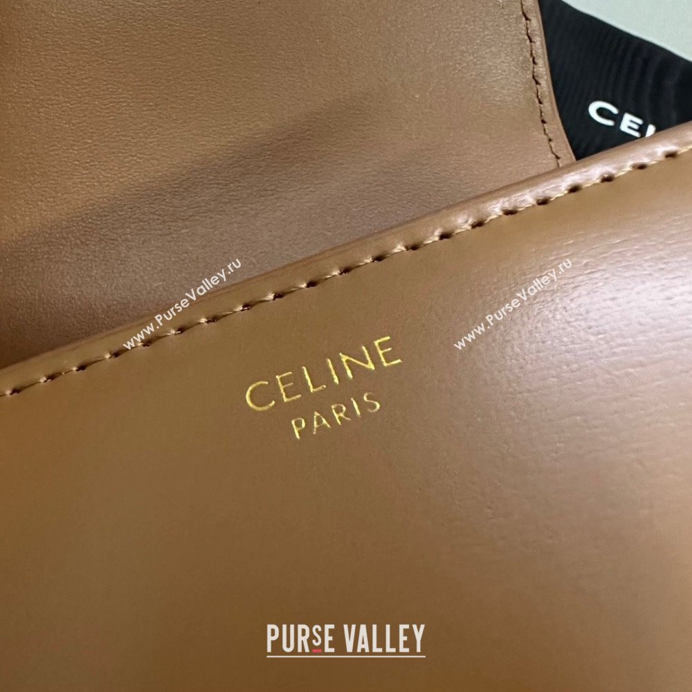 celine Small Wallet TRIOMPHE in Shiny calfskin Bronze 10D783 2023 (baili-231222-03)