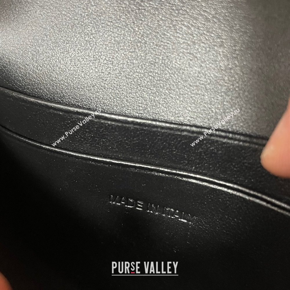 CELINE CARD HOLDER WITH FLAP TRIOMPHE in Shiny calfskin Black 10I583 2023 (baili-231222-06)