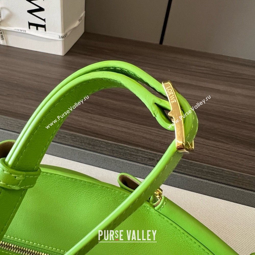 LOEWE Small Paseo bag in shiny nappa calfskin with chain green 2024 (yongsheng-240329-14)