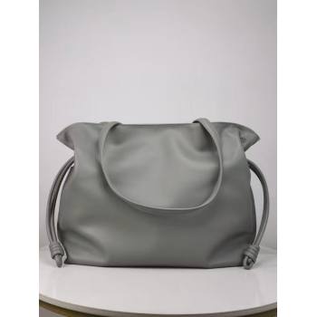 loewe large Flamenco clutch in nappa calfskin pearl gray 2024 (nana-240328-04)