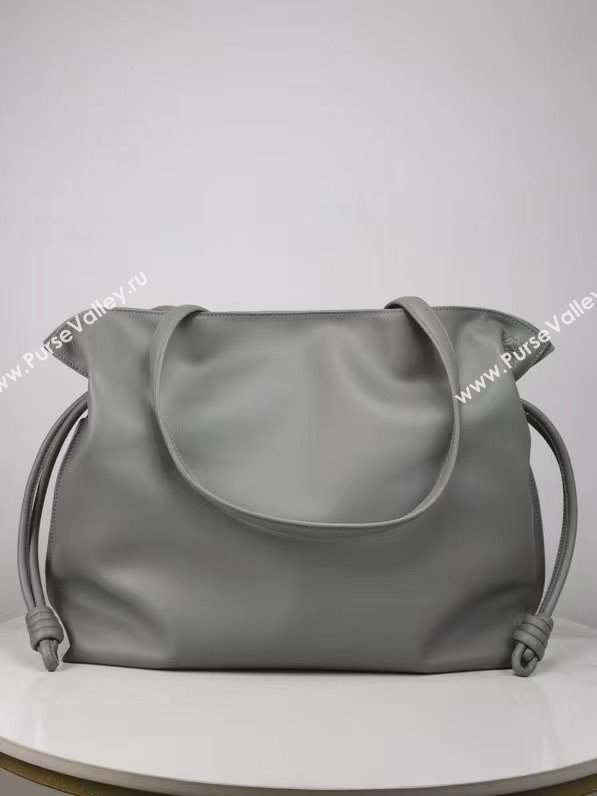 loewe large Flamenco clutch in nappa calfskin pearl gray 2024 (nana-240328-04)