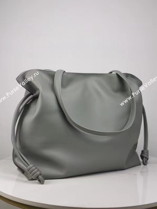 loewe large Flamenco clutch in nappa calfskin pearl gray 2024 (nana-240328-04)